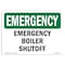 Signmission Safety Sign, OSHA EMERGENCY, 10" Height, Boiler Shutoff, Landscape OS-EM-D-1014-L-10299 - alternate 1